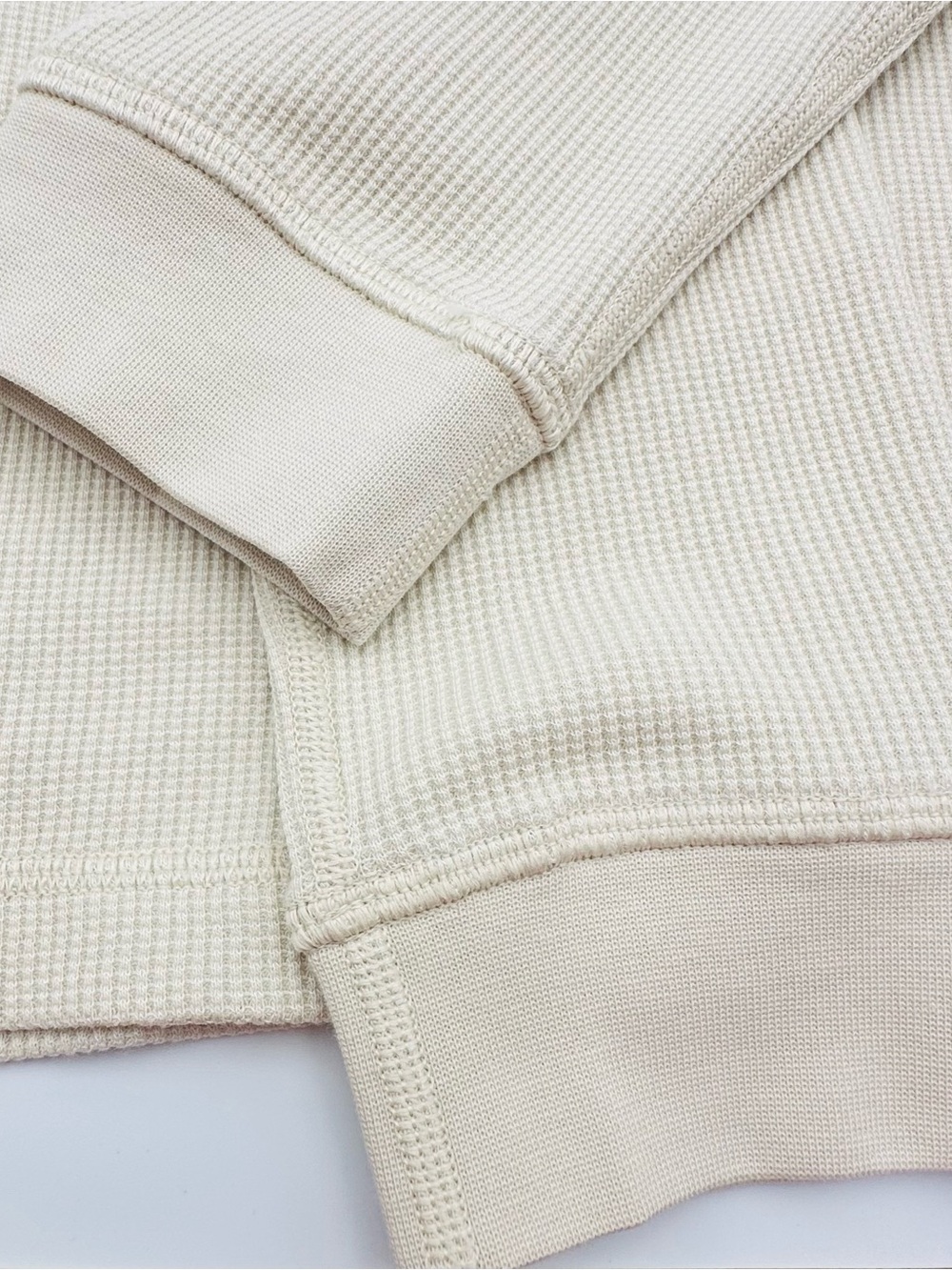 Vuori Long Sleeve Waffle Crew Shirt - Cream - Picture 2 of 9